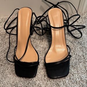 Elegant Black Strappy Women's Heels